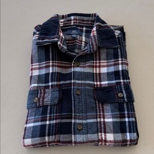 George Navy, Red & White Plaid Flannel Shirt